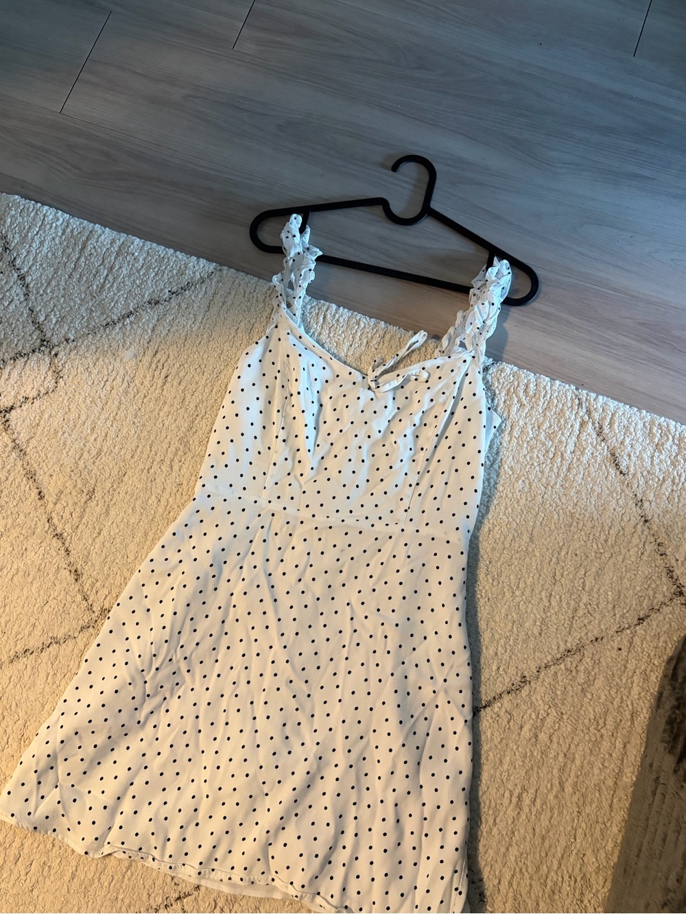 Aritzia White Polka Dot Slip Dress